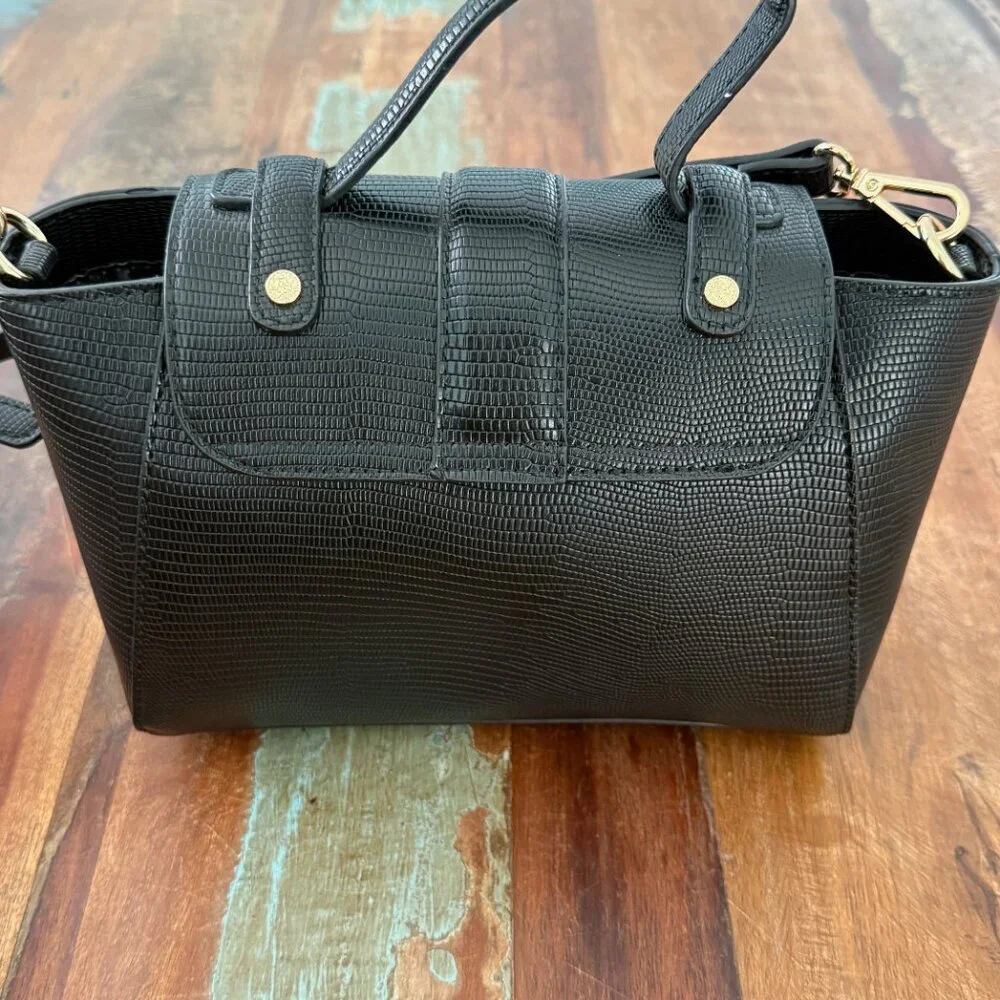 NWOT‎ Anne Klein Black Satchel Convertible Strap Handbag
